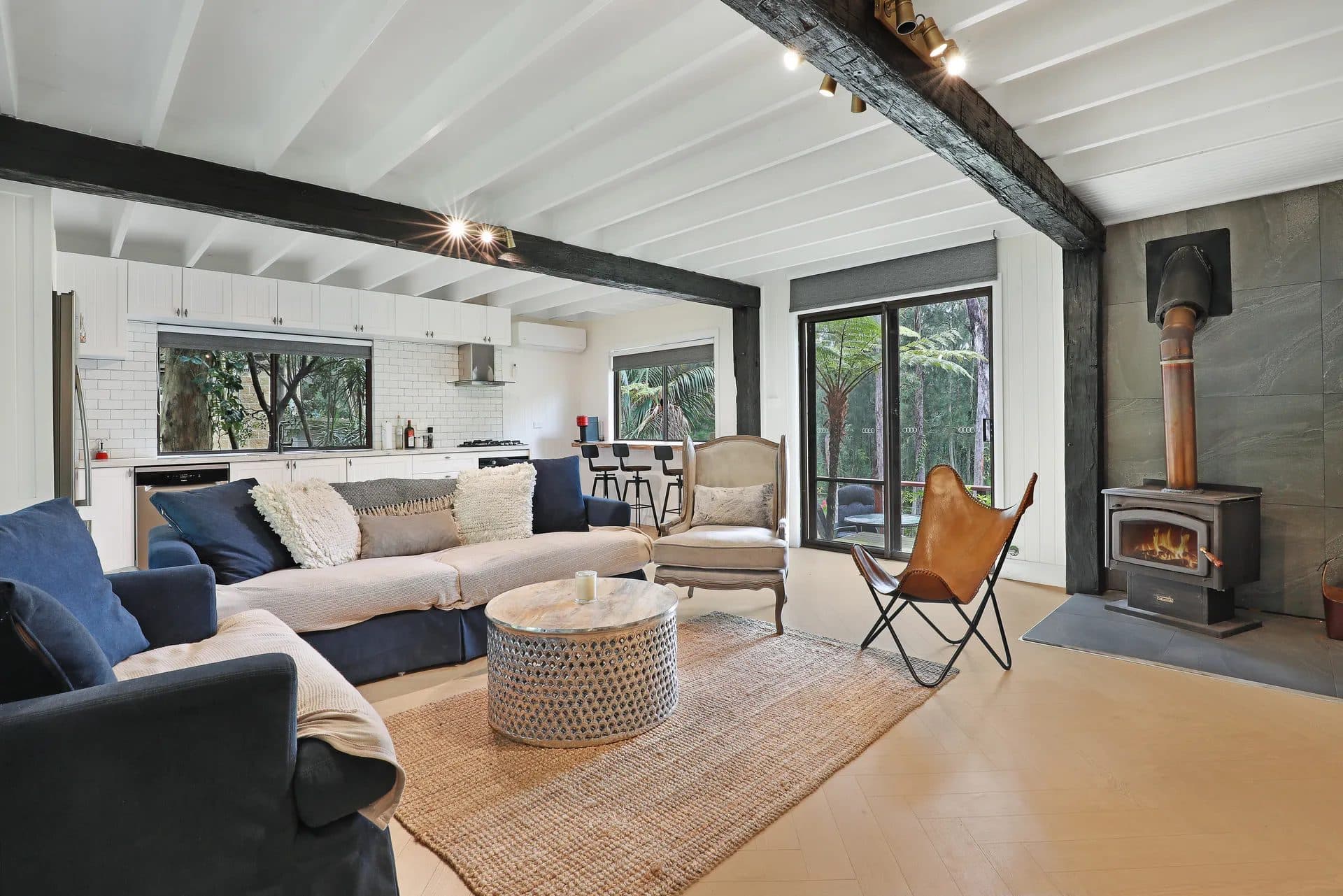 Living area at The Treehouse, Serenity 222, with treetop views